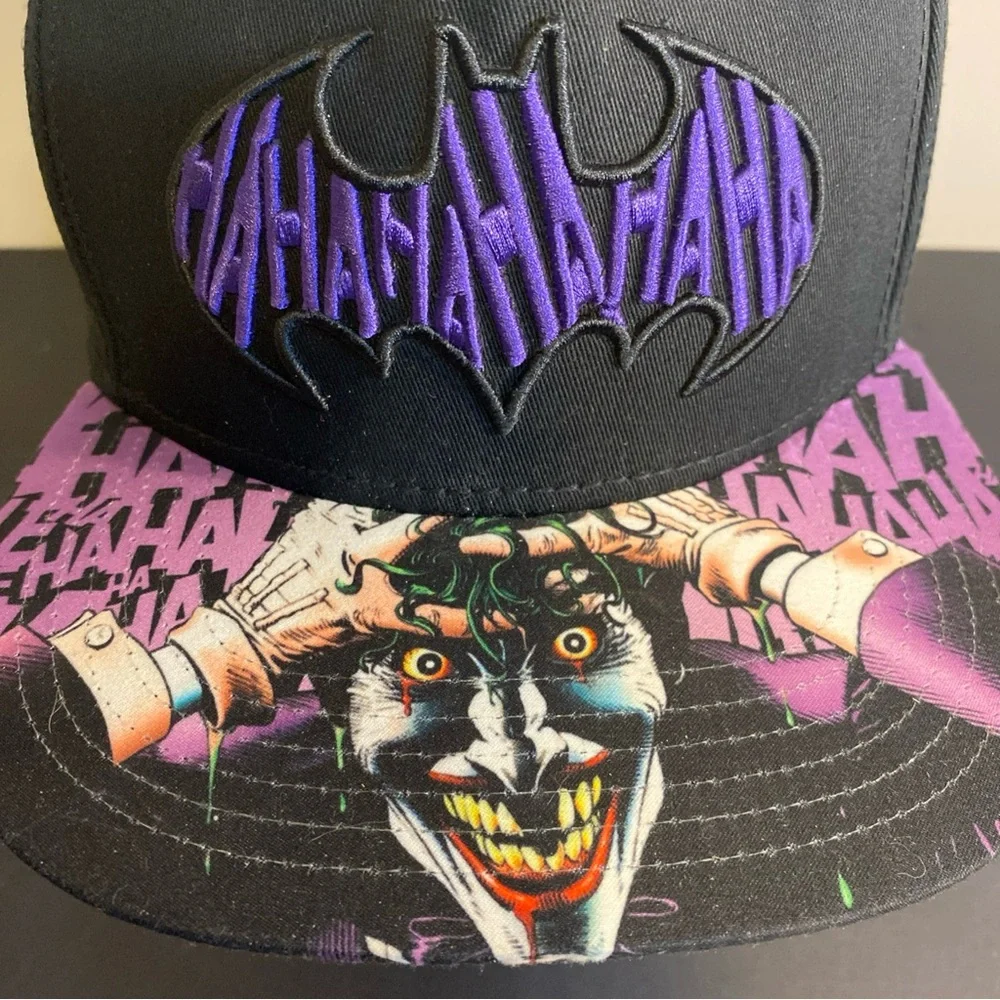 Joker‎ Hat Snapback Baseball Cap Men Black HAHAHA Batman Flat Bill Graphic